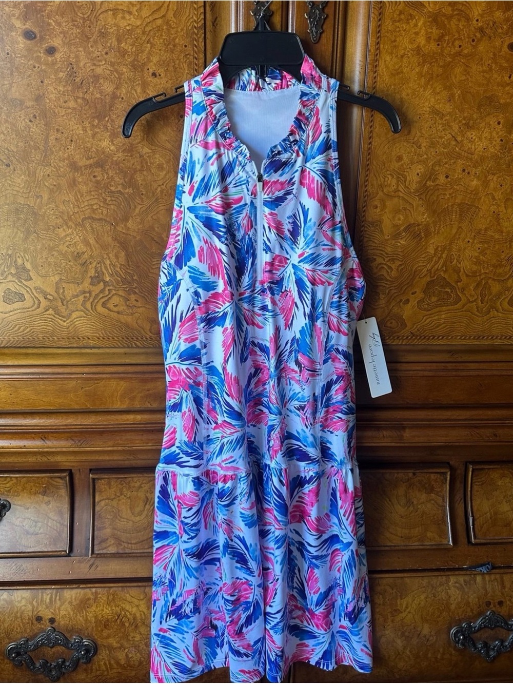 Nanette Lepore Sport Floral Sleeveless Dress Size Medium NWT Pink Blue